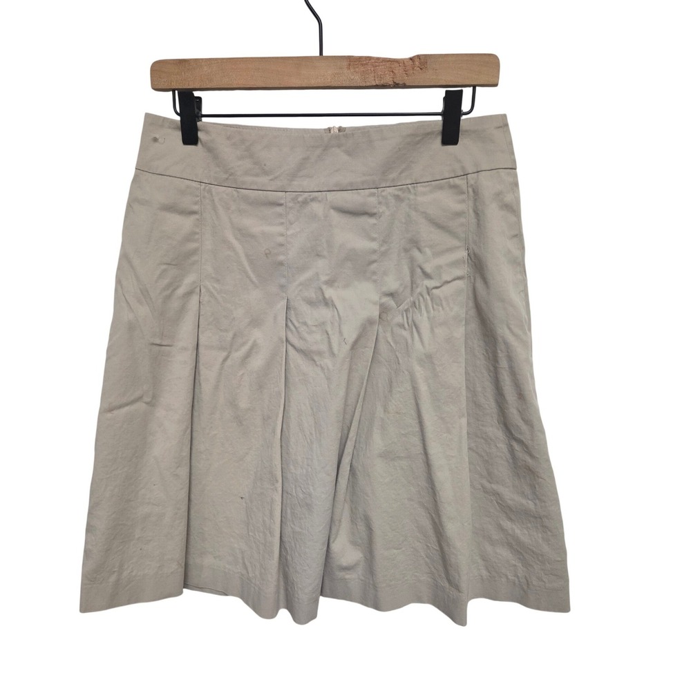 ZARA BASIC Beige Pleated Midi Skirt Women's Size M Made‎ in Spain